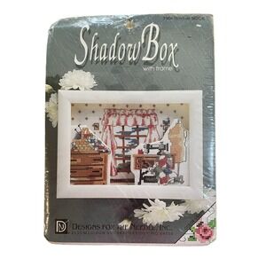 Designs for Needle Cross Stitch Kit SEWING NOOK Seamstress 7506 Shadow Box NEW